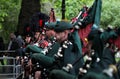 Members of the Household Division in central London, during rehearsals for Trooping the Colour