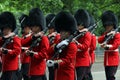 Members of the Household Division in central London, during rehearsals for Trooping the Colour