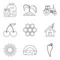 Members of household icons set, outline style Royalty Free Stock Photo