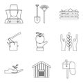 Members of household icons set, outline style Royalty Free Stock Photo