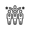 Black line icon for Members, fellow and teamwork