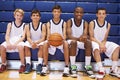 Members Of Male High School Basketball Team On Bench Royalty Free Stock Photo