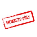 Members Only red rubber stamp isolated on white. Royalty Free Stock Photo