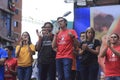 Members of the Venezuela Student Movement take part in a rally aimed to get humanitarian aid into the country Royalty Free Stock Photo