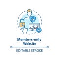 Members only website concept icon