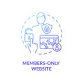 Members only website concept icon