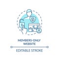 Members only website concept icon