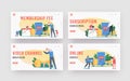 Membership Fee Landing Page Template Set. Subscription Business Model. Monthly Order Service with Automatic Payment