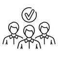 Membership, join team group people, new member social community, business teamwork add web user, friend contact line icon. Vector Royalty Free Stock Photo