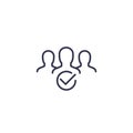 Membership line icon on white