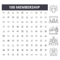 Membership line icons, signs, vector set, outline illustration concept