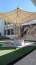 Membrane canopy at the Islamic center indramayu mosque.