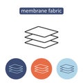 Membrane fabric outline icons set