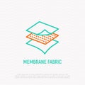 Membrane fabric thin line icon