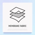 Membrane fabric thin line icon. Modern vector illustration