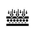 Black solid icon for Membrane, integument and waterproof Royalty Free Stock Photo
