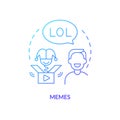 Meme blue gradient concept icon