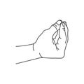 Meme italian hand sign vector illustration line art