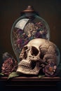 Memento mori, life and death, concept of time, Generative Ai