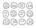 Memes, emotions, vector icons, round.