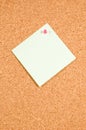 Memo board with empty note on white background Royalty Free Stock Photo