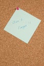 Memo board with message: dont forget Royalty Free Stock Photo