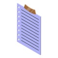 Memo board paper icon, isometric style