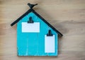 Memo board shaped like a barn with blank business cards for customized message