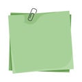 Memo note, paper for note with clip, postit. Planner notebook page. Idea list. Post note sticker. Quote frame, reminder. Royalty Free Stock Photo