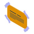 Memo note scotch icon, isometric style