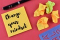 Memo note written with text CHANGE YOUR MINDSET Royalty Free Stock Photo