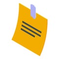Memo notepad icon, isometric style