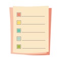 Memo notepad paper sheets. Cute lined notebook template for notes