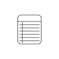Memo Notepad thin line icon, outline vector logo illustration, l