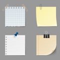 Memo notes icons. Set of yellow sticky. Post it note isolated on background Royalty Free Stock Photo