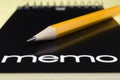 Memo Pad and Pencil. Royalty Free Stock Photo