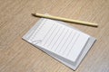 Pencil and memo pad concept Royalty Free Stock Photo