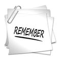 Memo with Paper Clip - remember Royalty Free Stock Photo