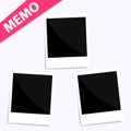 3 memo polaroid photo on wall Royalty Free Stock Photo