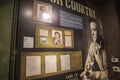 Memorabilia of Johnny Cash on display inside of the Johnny Cash Museum in Nashville Tennessee