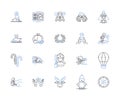 Memorable milests line icons collection. Graduation, Marriage, Birthdays, First kiss, Proposal, Retirement, Promotion