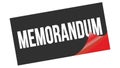 MEMORANDUM text on black red sticker stamp