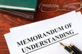Memorandum of understanding MOU. Royalty Free Stock Photo