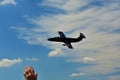 Memorial Airshow. Czech L29 advanced jet traning aircraft in sky