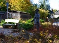 Memorial in Autumn in the Rown Walsrode, Lower Saxony Royalty Free Stock Photo