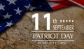 9.11 memorial banner with realistic American flag 9.11 memorial banner with realistic American flag