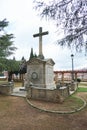 Memorial Battlefield Cross. The symbol of a fallen soldier in the Frog Park or Fallen Park