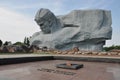 Memorial Brest fortress-hero. The compositioncenter is the main monument Courage in front of which the Eternal Fire of Royalty Free Stock Photo
