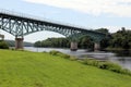 Memorial Bridge across the Kennebec River, built in 1949, Augusta, ME, USA Royalty Free Stock Photo