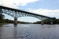 Memorial Bridge across the Kennebec River, built in 1949, Augusta, ME, USA Royalty Free Stock Photo